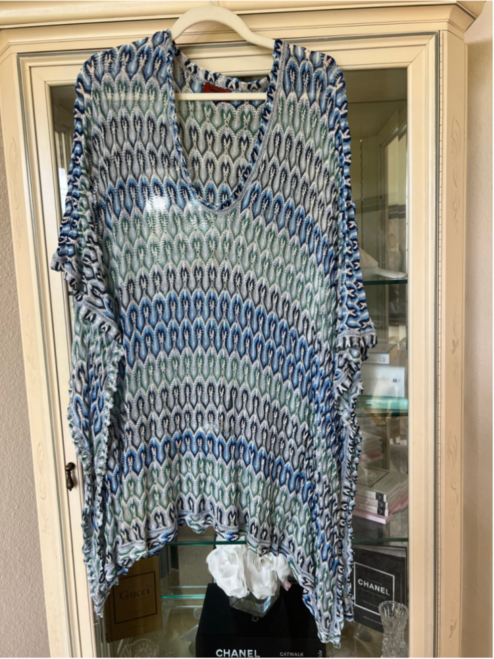 Missoni Mare Blue White Knit Swim Coverup Size S Flaws - Picture 3 of 9